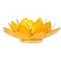 Preview: Lotus Teelichthalter gelb 3. Chakra goldfarbig