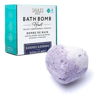 Badekugel - Bath Bomb - Herz Blaubeere Brombeere - 4er Pack