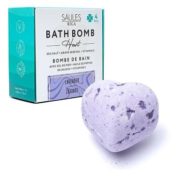 Badekugel - Bath Bomb - Herz Lavendel - 4 Stück Geschenk Packung