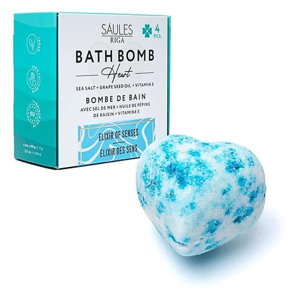 Badekugel - Bath Bomb - Herz Elixir der Sinne 4St. Geschenkpackung