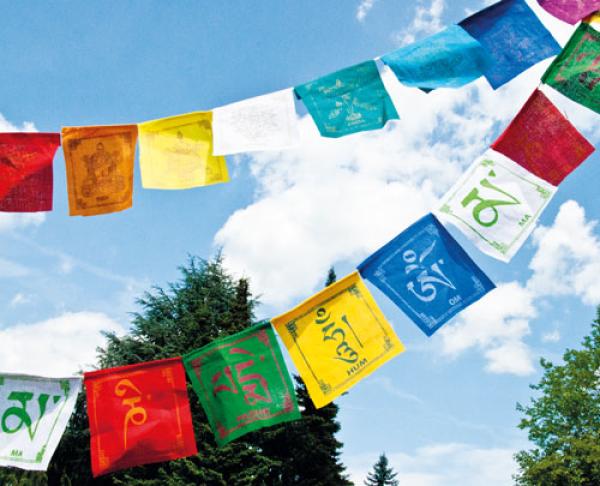 Tibetische Gebetsfahnen 8 Glückssymbole